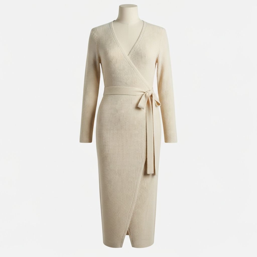Cream Knit Midi Dress